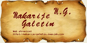 Makarije Galetin vizit kartica